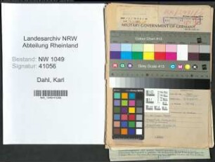 Entnazifizierung Karl Dahl , geb. 29.04.1897 (Prokurist)