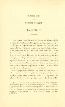 Chapitre XXIV - Deuxième traite - La musique