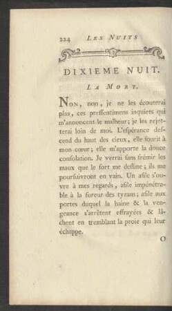 Dixieme Nuit. La Mort.