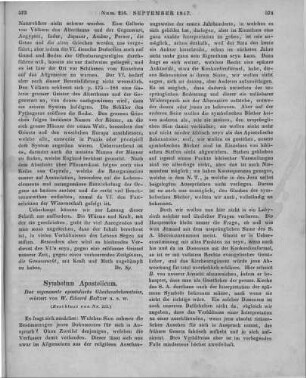 Baltzer, E.: Das sogenannte apostolische Glaubensbekenntniß. Leipzig: Wigand 1847 (Beschluss von Nr. 215)