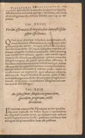 Cap. XXIX. An syllogismus simplex in generalem, specialem, proprium, recté dividatur.