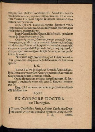 Ex Corpore Doctrinae Thuringico.