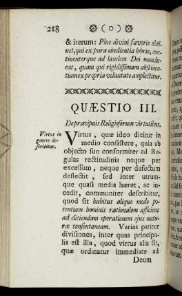 Quæstio III. De præcipuis Religiosorum virtutibus.