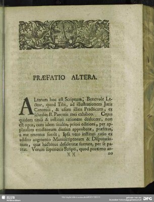 Praefatio Altera