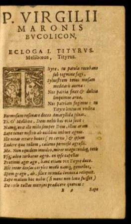 Ecloga I. Tityrus.