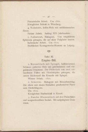 Tafel XI. Empire-Stil.
