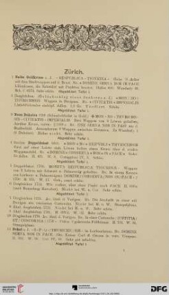 Zürich (Nr. 1-308)