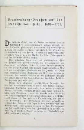 Brandenburg-Preußen auf der Westküste von Afrika. 1681-1721