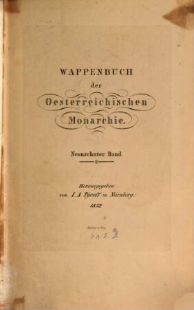 Wappenbuch der Oesterreichischen Monarchie. 19