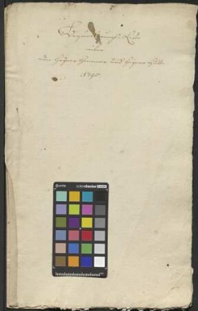 Einquartierungsliste über kaiserlich-königliche Truppen auf dem Hainer Hammer und der Hainer Hütte vom 20. März 1795
