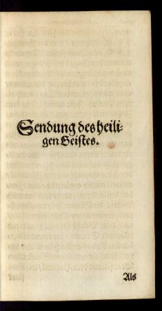 Sendung des heiligen Geistes.