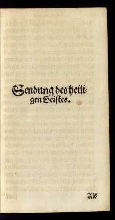 Sendung des heiligen Geistes.