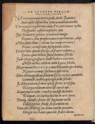 Ad Ioannem Percam Theuschnicensem.