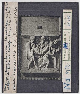 Rom, Kapitolinische Museen: Fragment eines römischen Sarkophages mit Darstellung des Transports der Leiche des Meleager