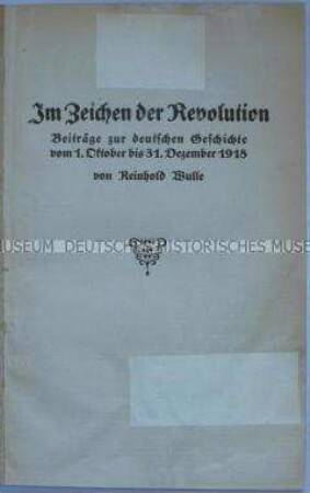 Beiträge zur deutschen Geschichte vom 1.10-31.12.1918