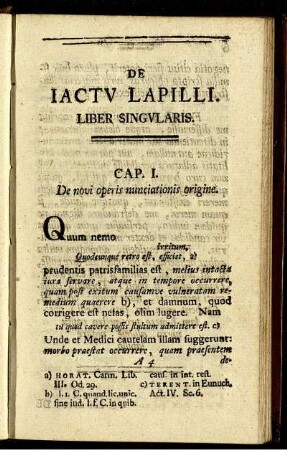 De iactu lapilli. Liber singularis.