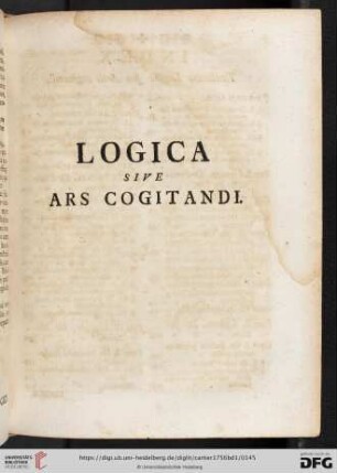 Logica, sive ars cogitandi