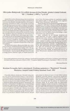 55: [Rezension von: Krystyna Secomska, Spór o starożytność. Problemy malarstwa w "Paralelach" Perrault]