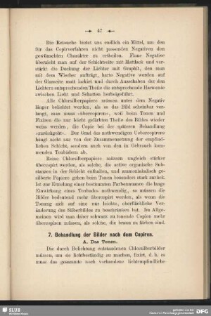 7. Behandlung der Bilder nach dem Copiren