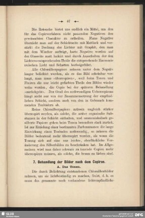 7. Behandlung der Bilder nach dem Copiren