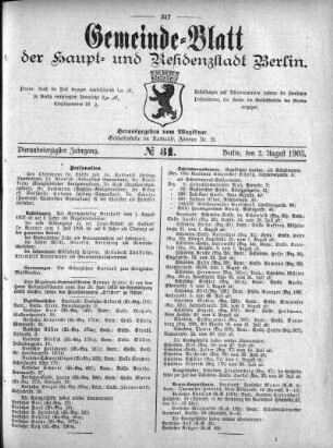 1903,31: No. 31, 2. August 1903