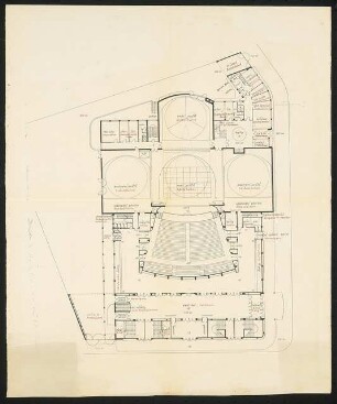 Nationaltheater, Brünn Wettbewerb: Grundriss Erdgeschoss Parkett 1:200