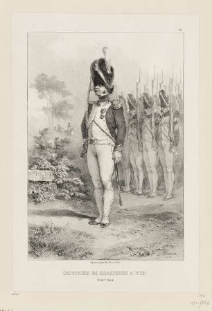 Capitaine de chasseurs a pied, grande tenue, Blatt 25 der Folge "Kaiser und die kaiserliche Garde"