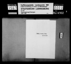 Kirchen- u. Schulsachen, OA Öhringen