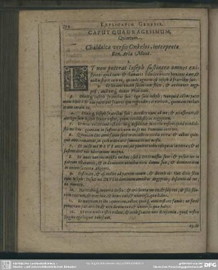 Caput Quadragesimum Quintum. Chaldaica versio Onkelos, interprete Ben. Aria Mont.