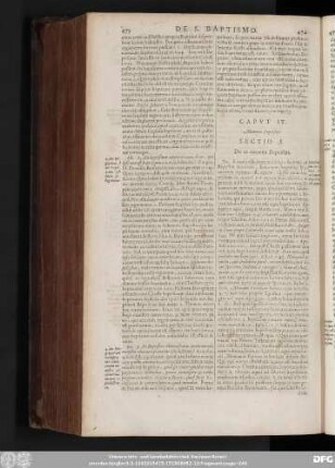 Sectio I. De re terrena Baptismi.