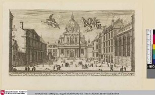 RECEUIL DES PLUS BEAUX EDIFICES ET FRONTISPICES DES EGLIZES DE PARIS, Le grand Portail et Eglise de SORBONNE, Bl. 7 [Ansicht des Portals und der Kirche der Sorbonne]