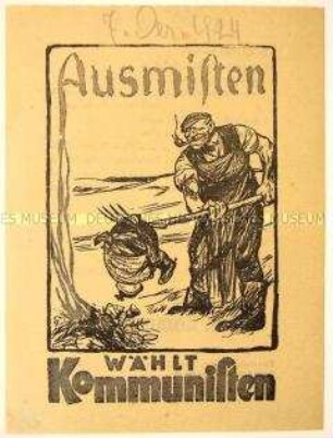 Wahlaufruf der Kommunisten an die Arbeiter mit Lohnvergleichen Landwirtschaft und Gewerbe