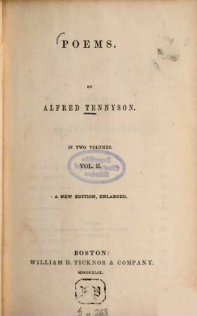 Poems by Alfred Tennyson : In 2 Volumes, 2