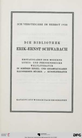 Vorankündigungen