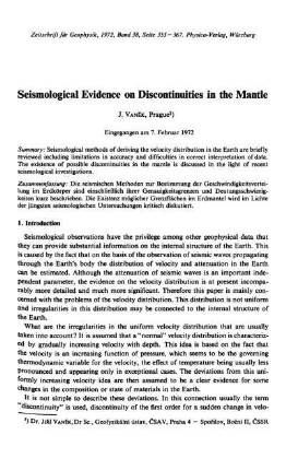 Seismological evidence on discontinuities in the mantle