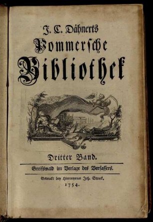 3: J. C. Dähnerts Pommersche Bibliothek