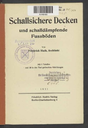 Schallsichere Decken und schalldämpfende Fussböden