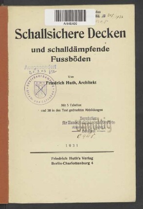 Schallsichere Decken und schalldämpfende Fussböden