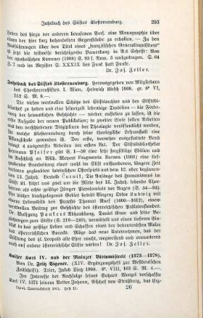 293-294 [Rezension] Vigener, Fritz, Kaiser Karl IV. und der Mainzer Bistumsstreit (1373 - 1378)