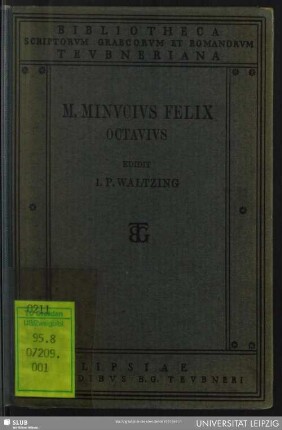 M. Minucii Felicis Octavius