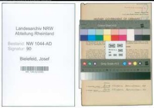 Entnazifizierung Josef Bielefeld , geb. 25.12.1897 (Angestellter)