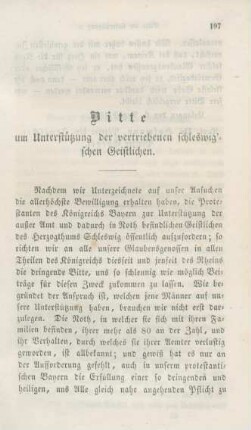 197-198 Bitte um Unterstüzung der vertriebenen schleswig'schen Geistlichen