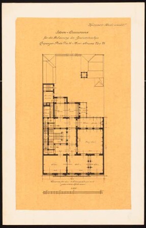 Gebäude an der Voßstraße Ecke Leipziger Platz, Berlin: Grundriss 1.OG 1:200, Variante