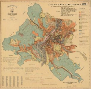 Übersichtsplan der Stadt Siegen, überwiegend verwendet als Leitplan der Stadt Siegen 1960