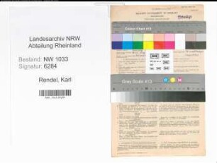 Entnazifizierung Karl Rendel , geb. 01.03.1899 (Stadtinspektor)
