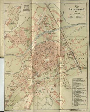 Plan von Hermannstadt 1911