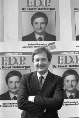 Karlsruher FDP-Kandidat für die Landtagswahl Baden-Württemberg am 16. März 1980 Dr. Horst Rehberger