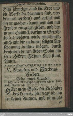 V. Kranken- und Sterbens-Gebete