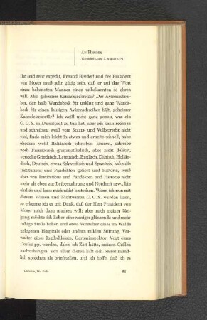 An Herder Wandsbeck, den 2. August 1775