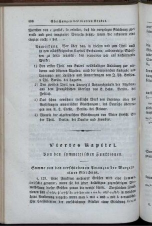 Viertes Kapitel. Von den symmetrischen Funktionen.